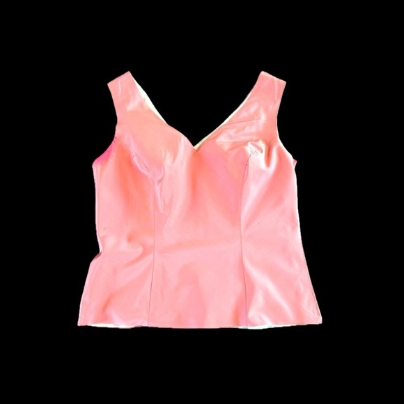 100% Silk V Neck V Back Fully Lined Top - Picture 1 of 5